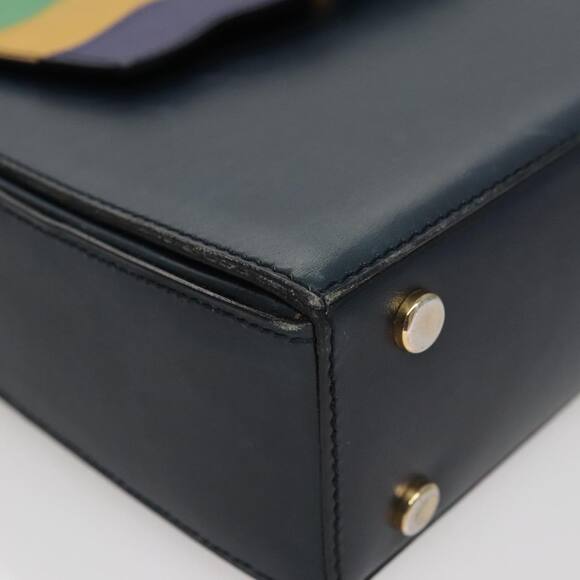 CELINE Hand Bag Leather Navy Red Yellow - Picture 14 of 16